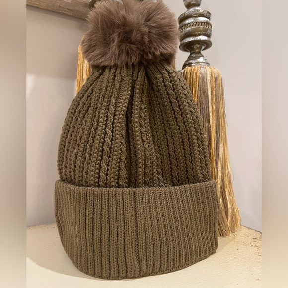 Khaki UGG Rhinestone Knitted Hat - Picture 2 of 3